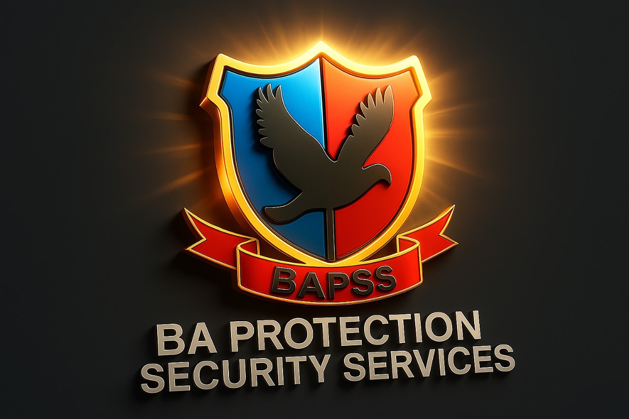 BAPSS golden shield logo - BA Protection Security Services